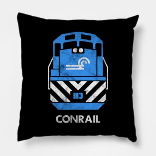 Vintage Conrail Railroad Train Engine T-Shirt Pillow