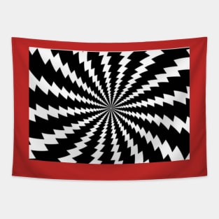 Black and white hypnotic illustion pattern Tapestry