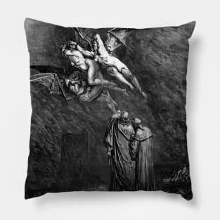 High Resolution Gustave Doré Illustration The Furies Pillow