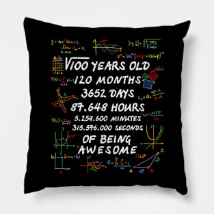 Square Root of 100 10th Birthday 10 Years Old Math Pillow
