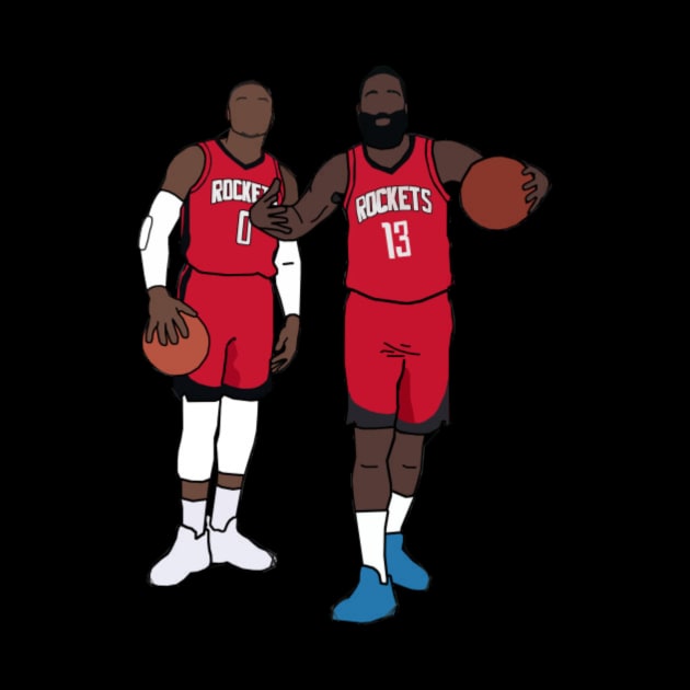 Russell Westbrook x James Harden Houston Rockets Tshirt by IveyEricssonArt