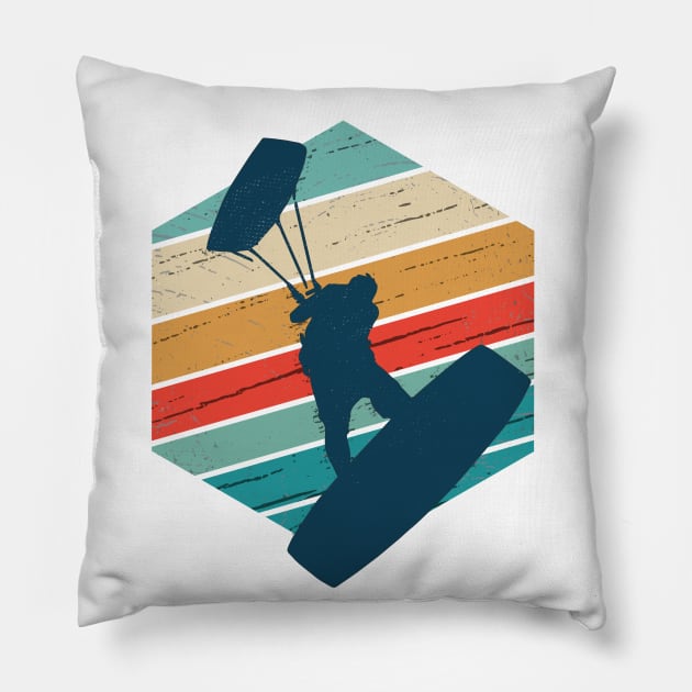 Kitesurfing Quote Vintage Colors Look Kiteboard Pillow by MarkusShirts