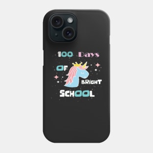 100 Days of Bright School Unicorn Shirt for Teacher or Child Phone Case