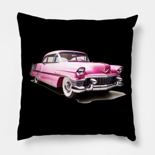 Vintage Pink Cadillac Classic Car in Pristine Condition Pillow