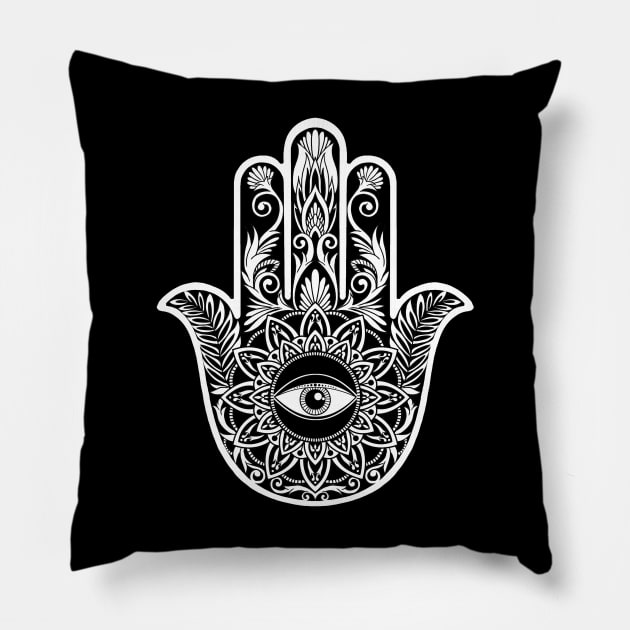 Hamsa Hand Pillow by Atomic Blizzard