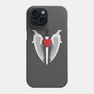 angel wings heart and sword Phone Case