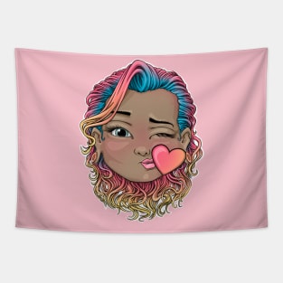 Reva Prisma kiss emoji Tapestry