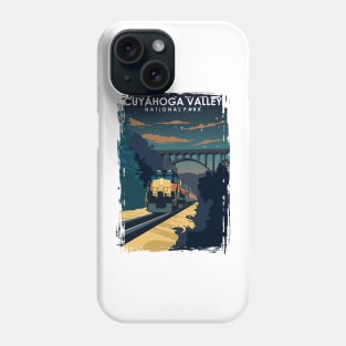 Cuyahoga Valley National Park Vintage Minimal Travel Poster at Night Phone Case