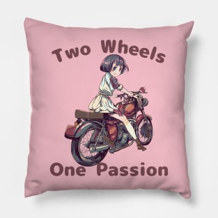 Anime girl biker Biker chick Biking Pillow