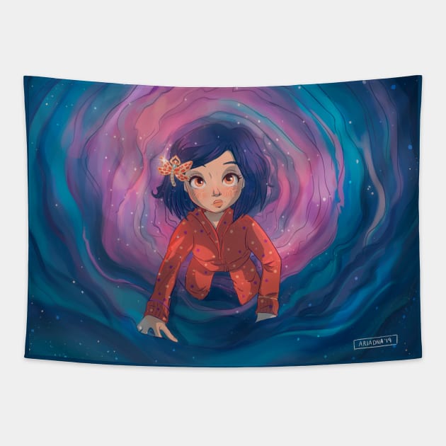 coraline Tapestry by ariadnadraws