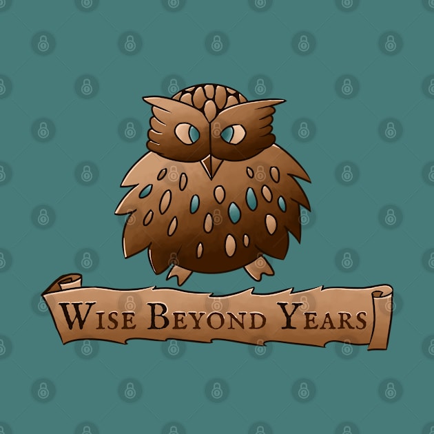 Fluffy Wisdom Owl with Scroll - Wise Beyond Years by JonGrin