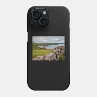 A view of Fall Bay on the South Welsh coast from the cliffs of the Welsh Coastal path Phone Case