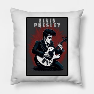 Elvis Presley playing guitar Pillow