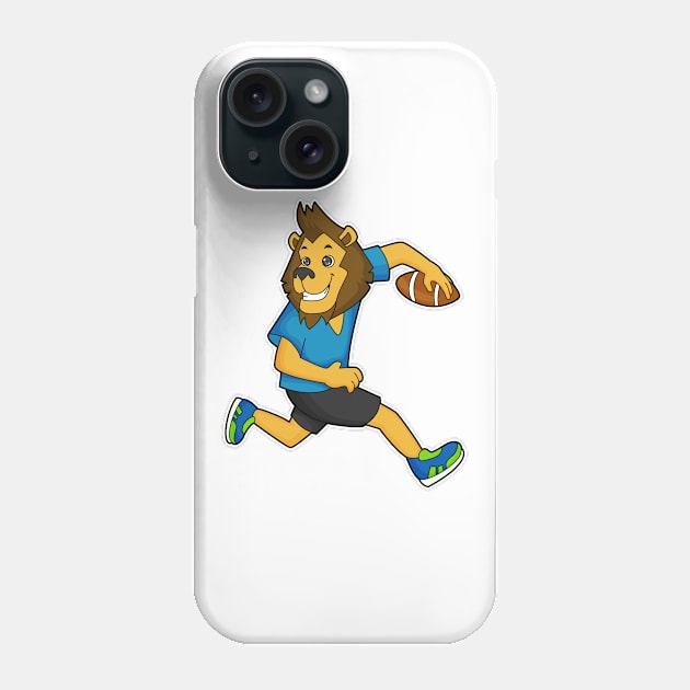 Lion Rugby player Football Phone Case by Markus Schnabel