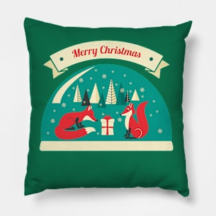 Christmas foxes in love Pillow