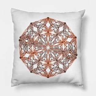 Mandala orange and metal Pillow