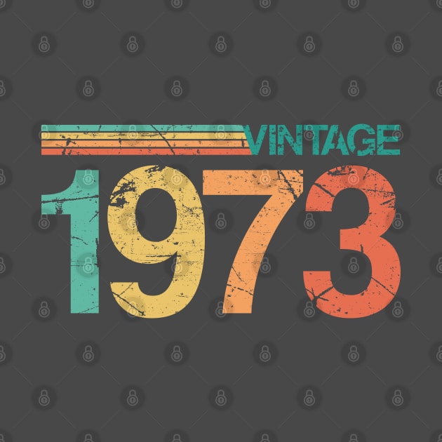 Vintage 1973 - 50th Birthday Gift - Nostalgic Birth Year Typography by thejamestaylor