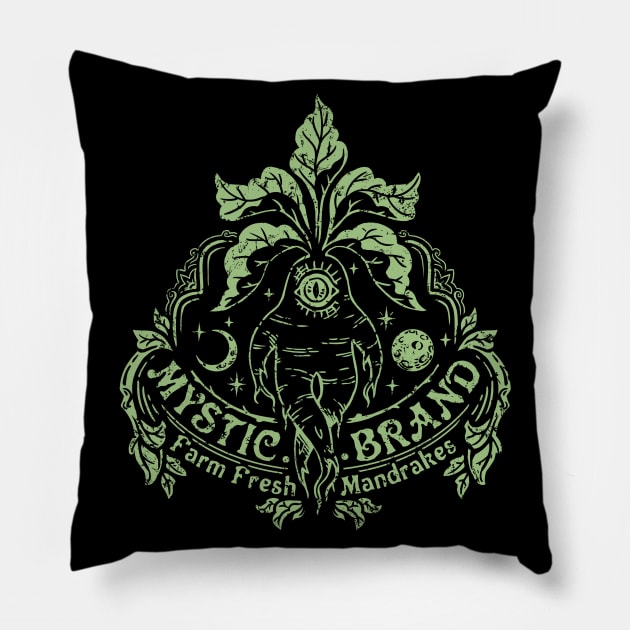 Mystic Brand Mandrakes Pillow by Marianne Martin