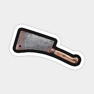 Isolated Meat Cleaver Or Hatchet Magnet