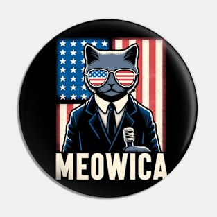 Meowica Cat 4th of July Pin