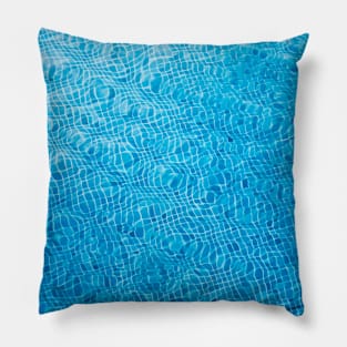 Blue Waves in Public Pool Pillow