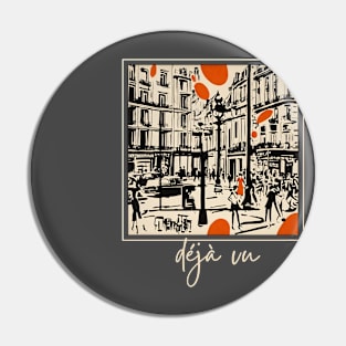 Deja Vu | Retro Paris | Girl In The Orange Dress | Impressionistic Pin