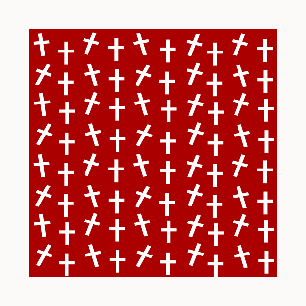 Christian cross Jesus red Easter pattern by Baobabprintstore