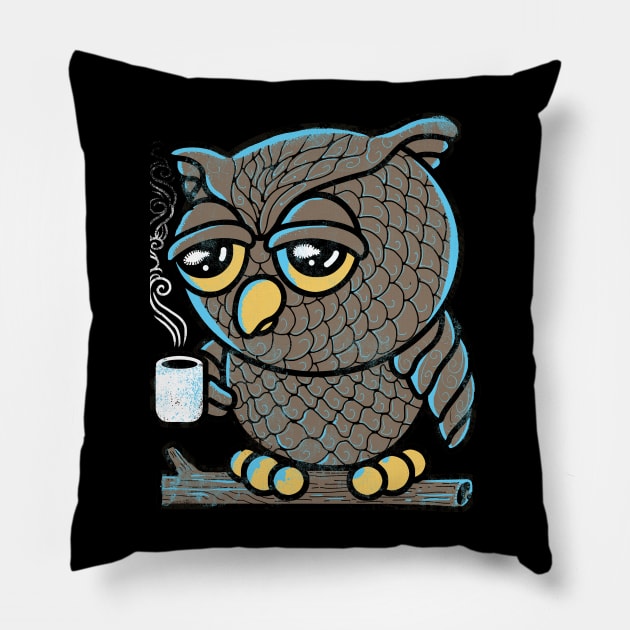 Owl I Want is Coffee Pillow by qetza