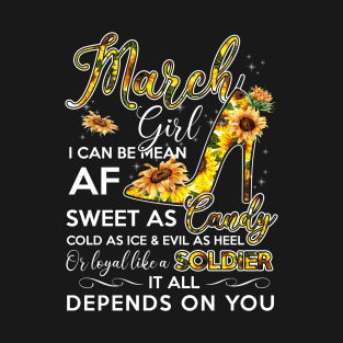 March Girl Birthday Sunflower Gift T-Shirt