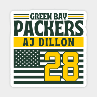 Green Bay Packers Dillon 28 American Flag Football Magnet