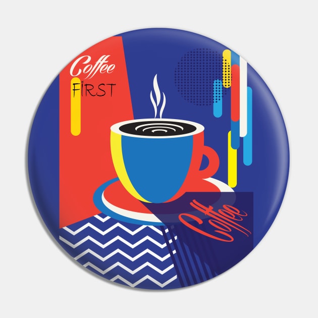 Pretty Blue Coffee Cups Poster