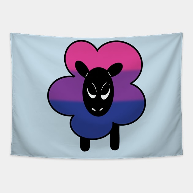 Proud Bi Rainbow Sheep Tapestry by Emberpixie