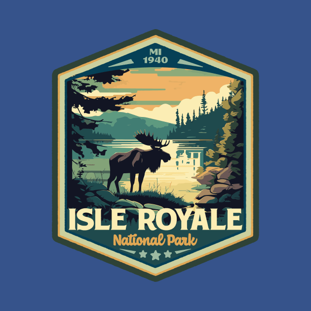 Isle Royale  National Park Vintage WPA Style National Parks Art by GIANTSTEPDESIGN