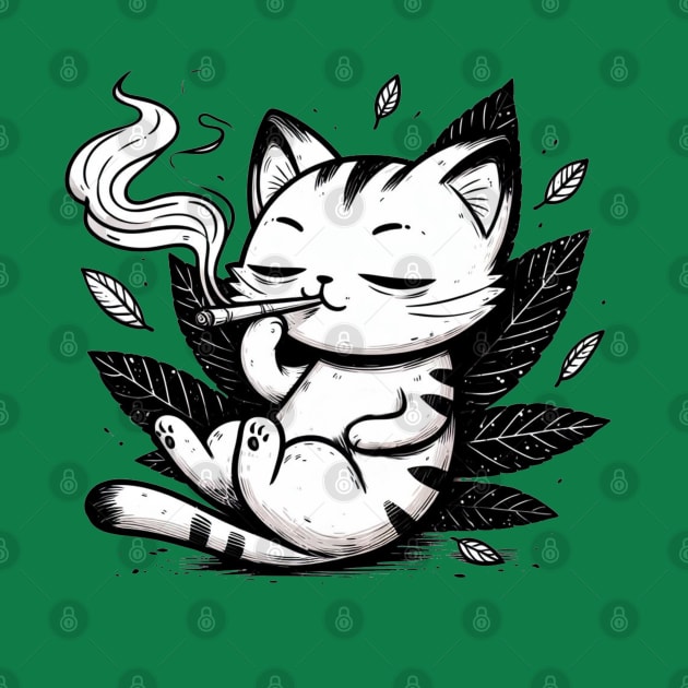 High Cat Smoking Weed dope by DarkWave