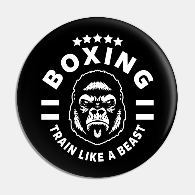 BOXING - TRAIN LIKE A BEAST Pin by Tshirt Samurai