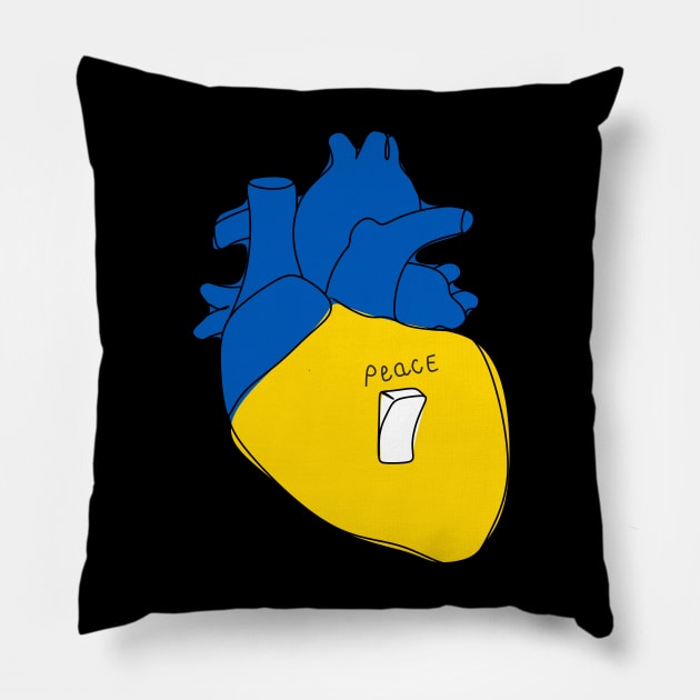 Ukrainian heart Pillow by Myartstor 