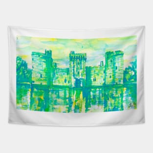 BODIAM CASTLE - watercolor painting Tapestry