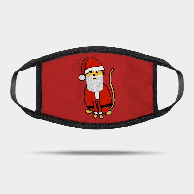 Yellow Cat In Santa Suit Comedy Mask Teepublic Uk