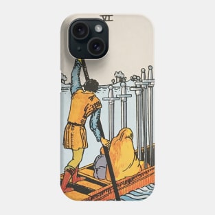 Six of swords tarot card Phone Case