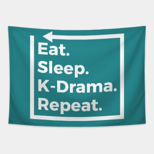 Eat Sleep K-Drama Repeat S. Korea K-Pop Lovers Tapestry