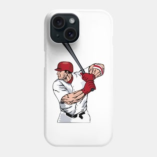 Baseball Player Batting Side Retro Phone Case