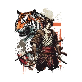 Samurai and the tiger - The perfect union between strength and grace T-Shirt