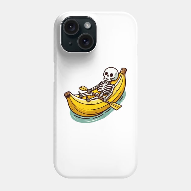 Funny Skeleton On Banana Canoe Phone Case by fikriamrullah