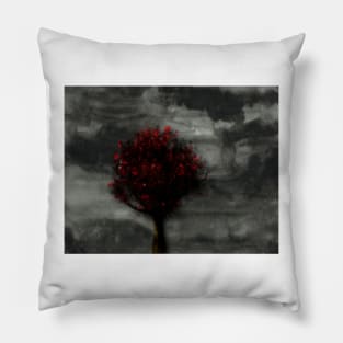 Lone Tree Against The Storm Pillow