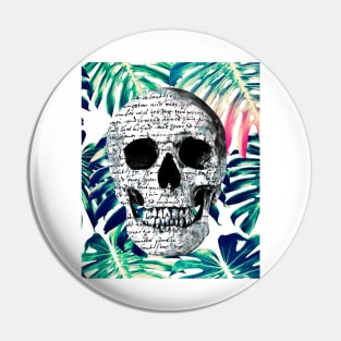 Cool Tees Tropical Shakespeare Skull Pin