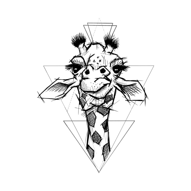 Geometric giraffe head by GewoonBieke