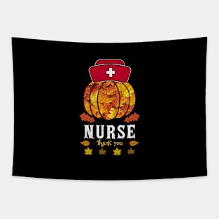 Autumn Fall Outfit Nurse Thank you, Pumpkin design Tapestry