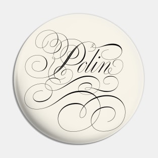 Polin of Bridgerton, Penelope and Colin in calligraphy Pin