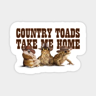 Country Toads Take Me Home Magnet