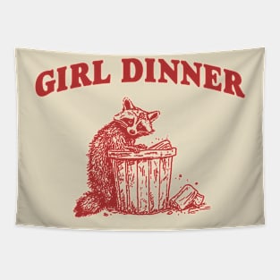 Girl Dinner, Raccoon T Shirt, Weird T Shirt, Meme T Shirt, Trash Panda T Shirt, Unisex Tapestry